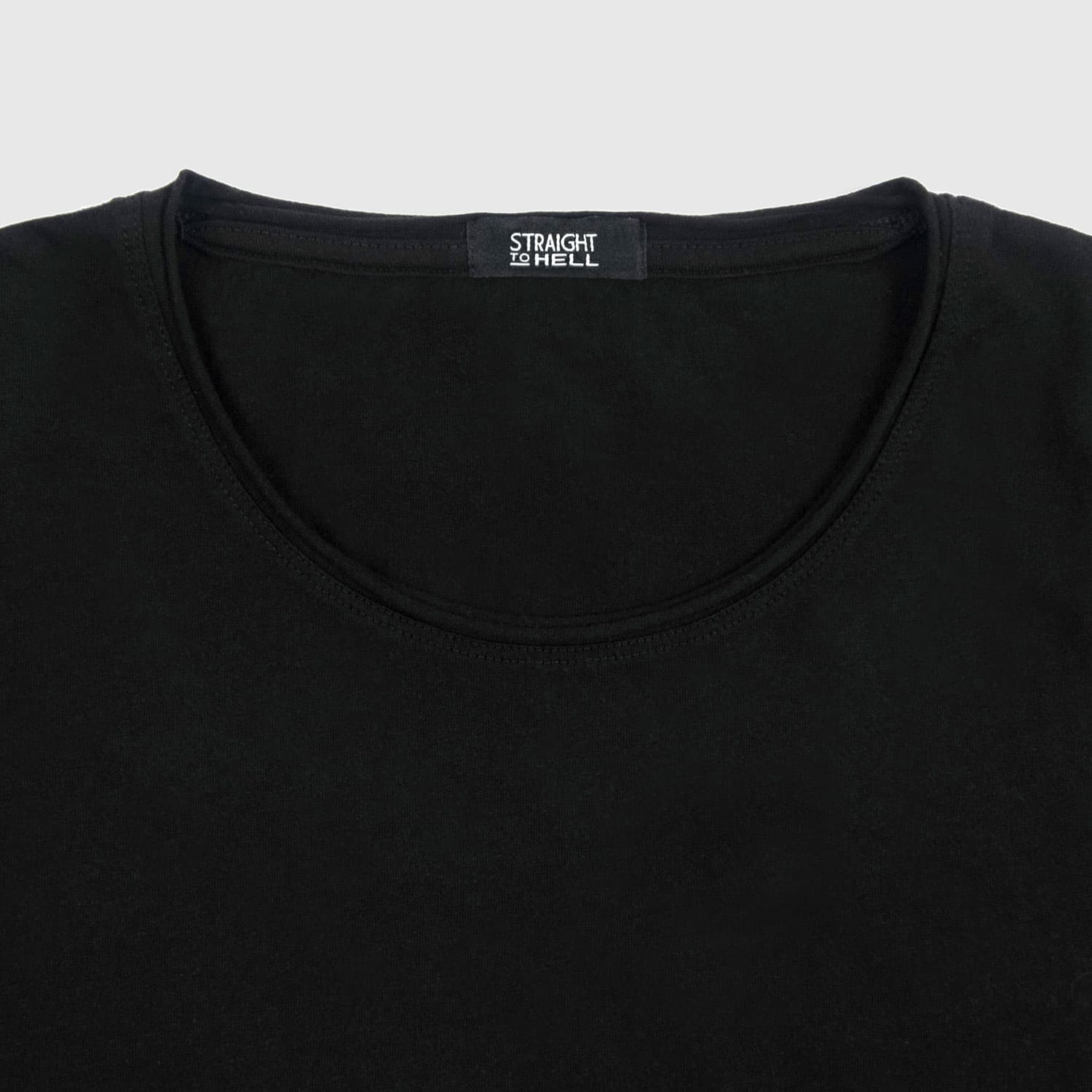 Dodge – Black Cotton T-Shirt with Raw Neck - thumbnail 7