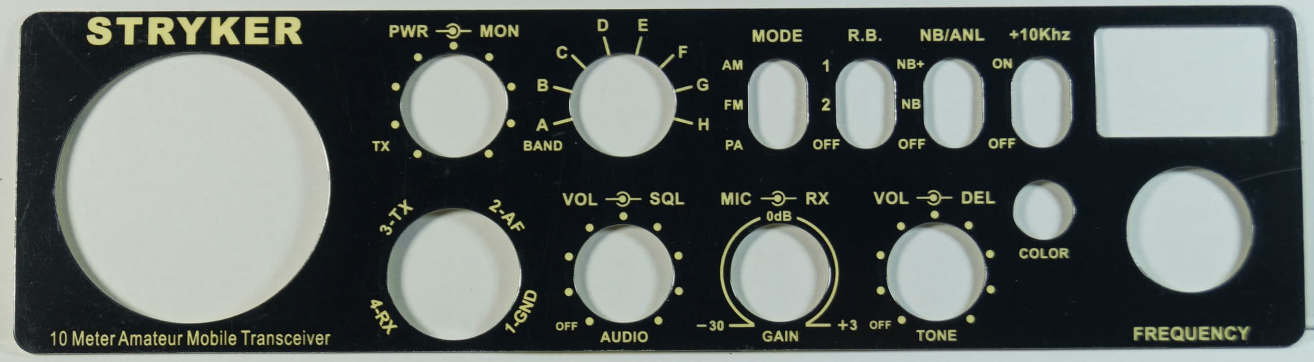 Replacement Black Face Plate for SR-447HPC & SR-497HPC 10 Meter Radios