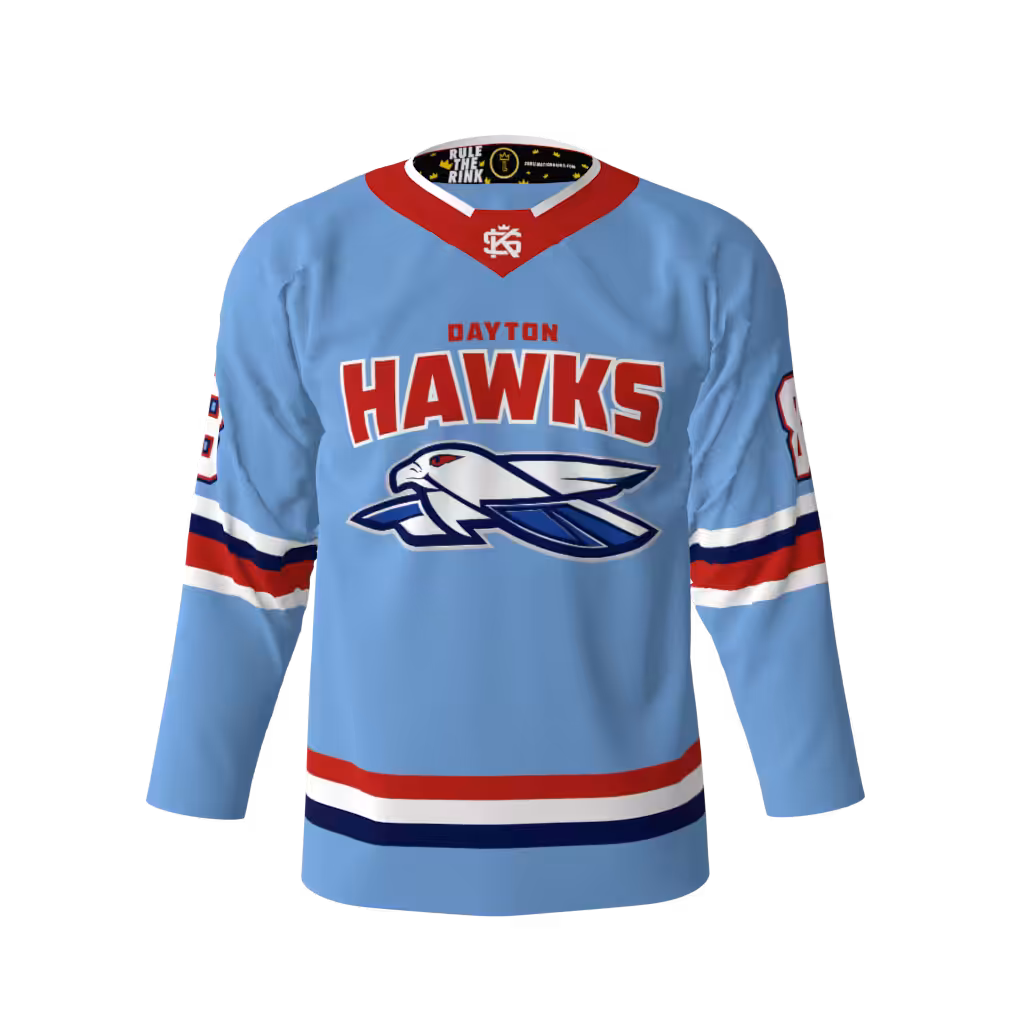 Dayton Hawks Blue Hockey Jersey