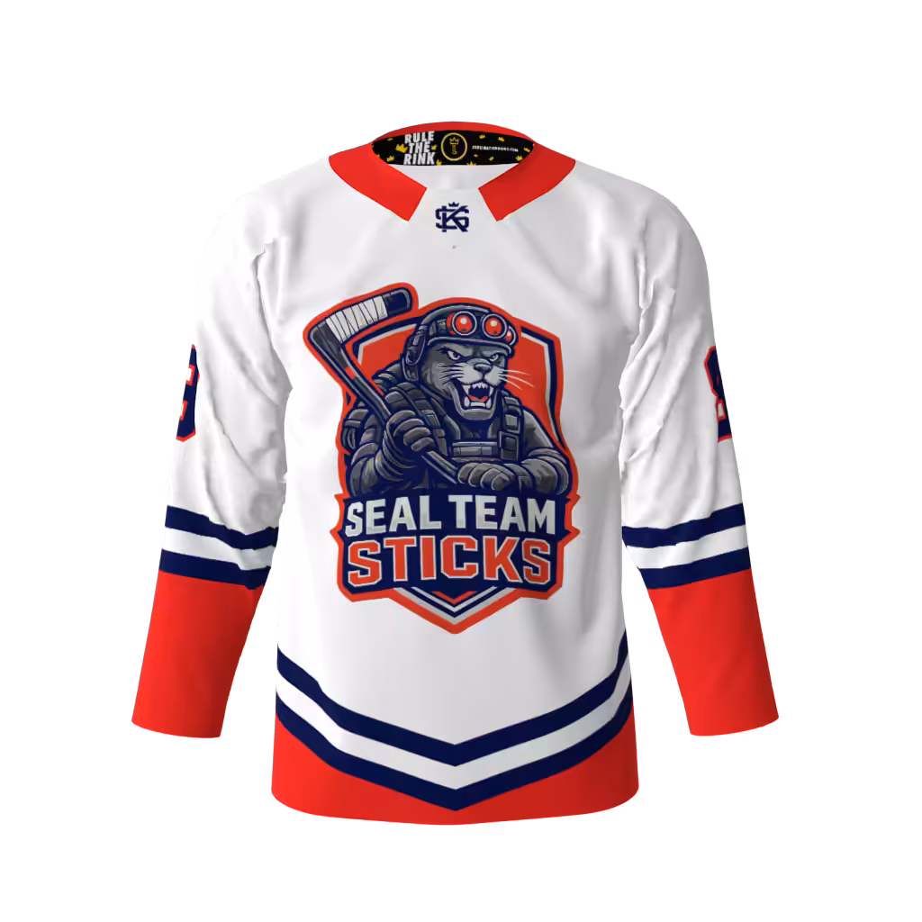 Seal Team Sticks White Hockey Jersey