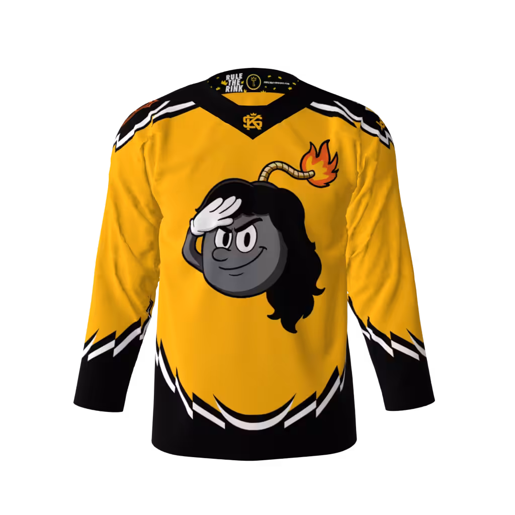 Jagr Bombs Gold Hockey Jersey