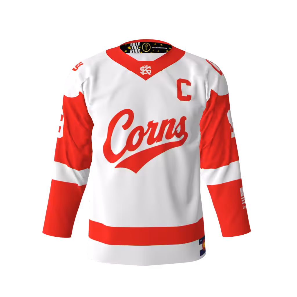 Corns White Hockey Jersey