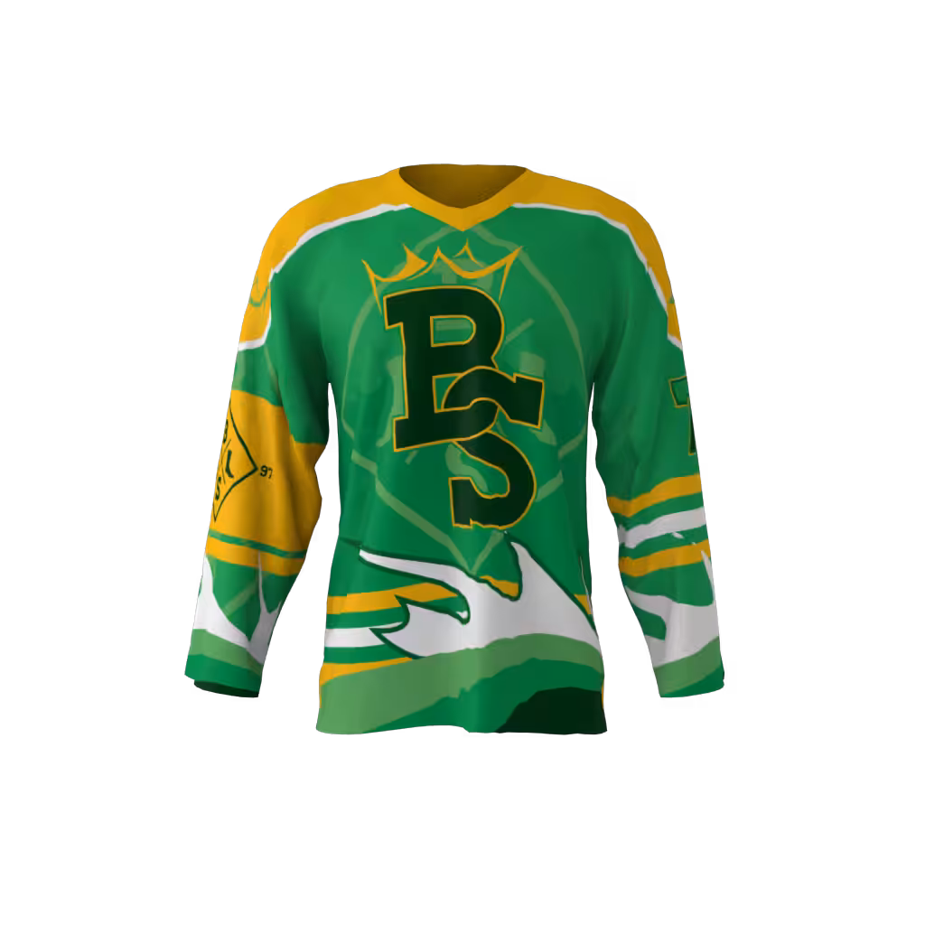 Black Socks Green Hockey Jersey