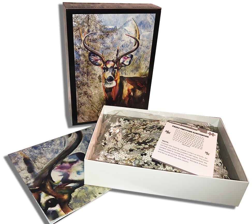 Puzzle – Large Deer with Mountains Scene 1000 pc - thumbnail 2