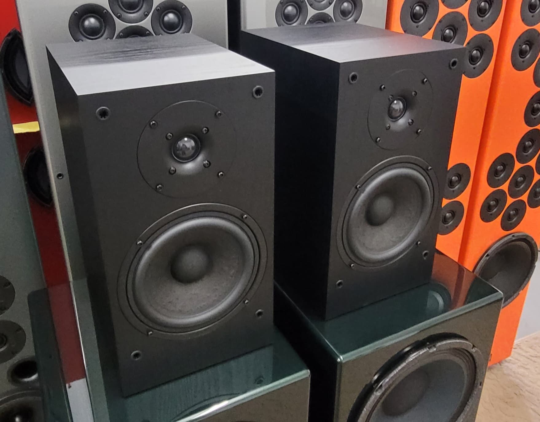 1 PR. Tekton Design Chorus Monitor – Black Oak – New Model – $299 Delivered