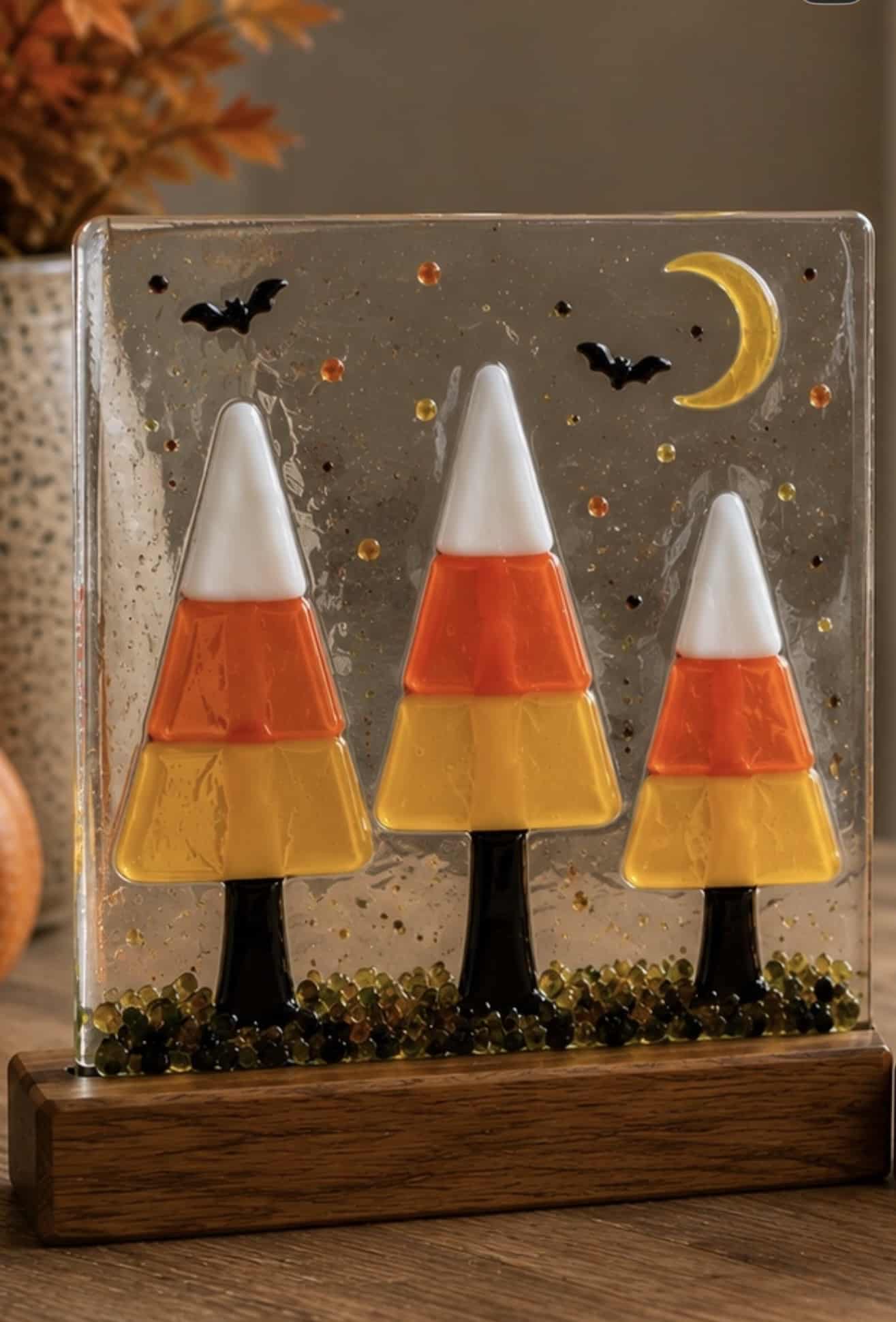 Fused glass Candy Corn Forest – 10/11/26