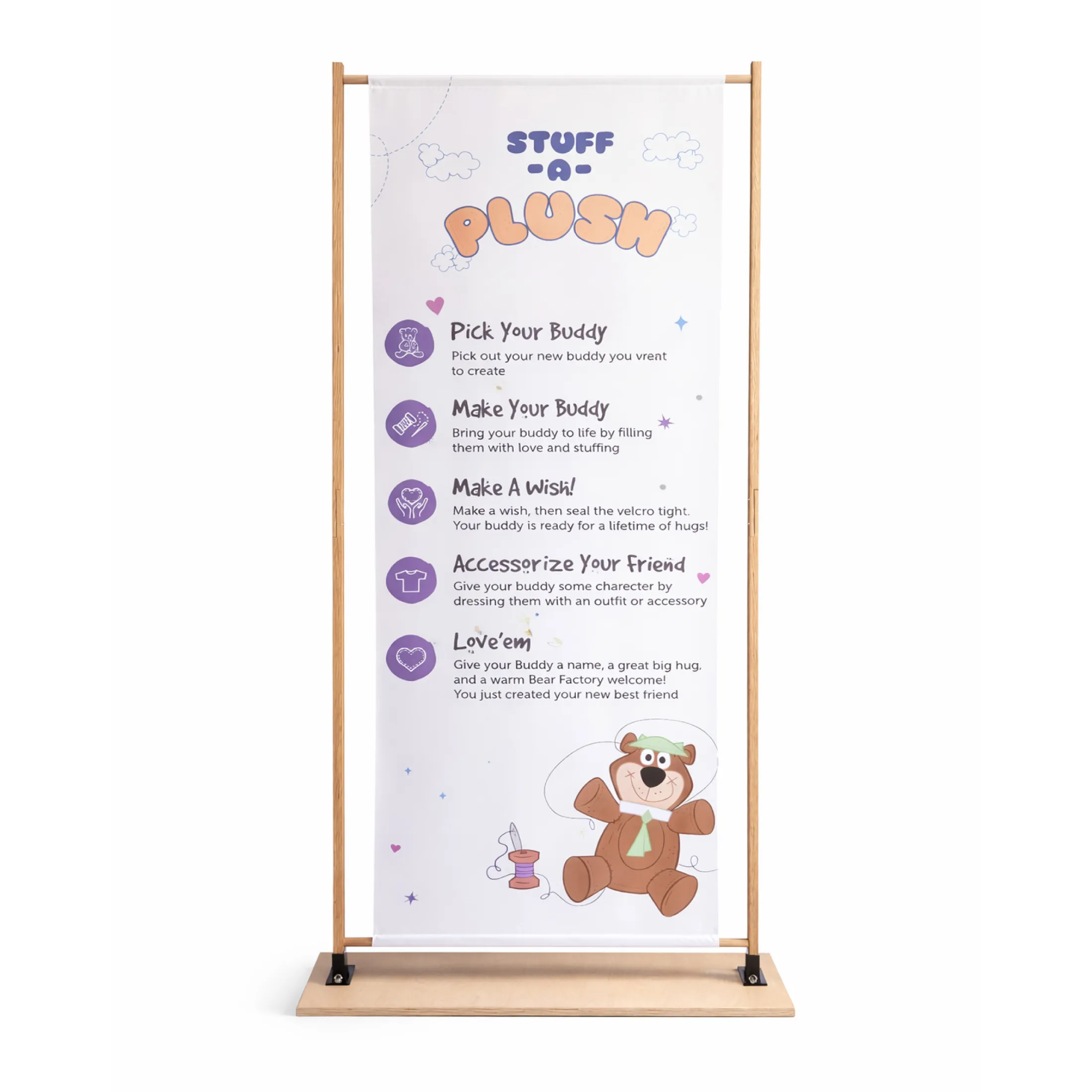 Tier 3 Sign: 33″x 78″ Wooden Frame with Jellystone Banner