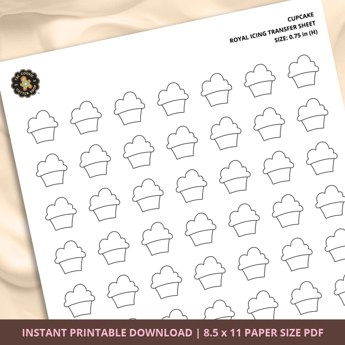 Cupcake Royal Icing Transfer (3 sizes) Digital Download - thumbnail 2