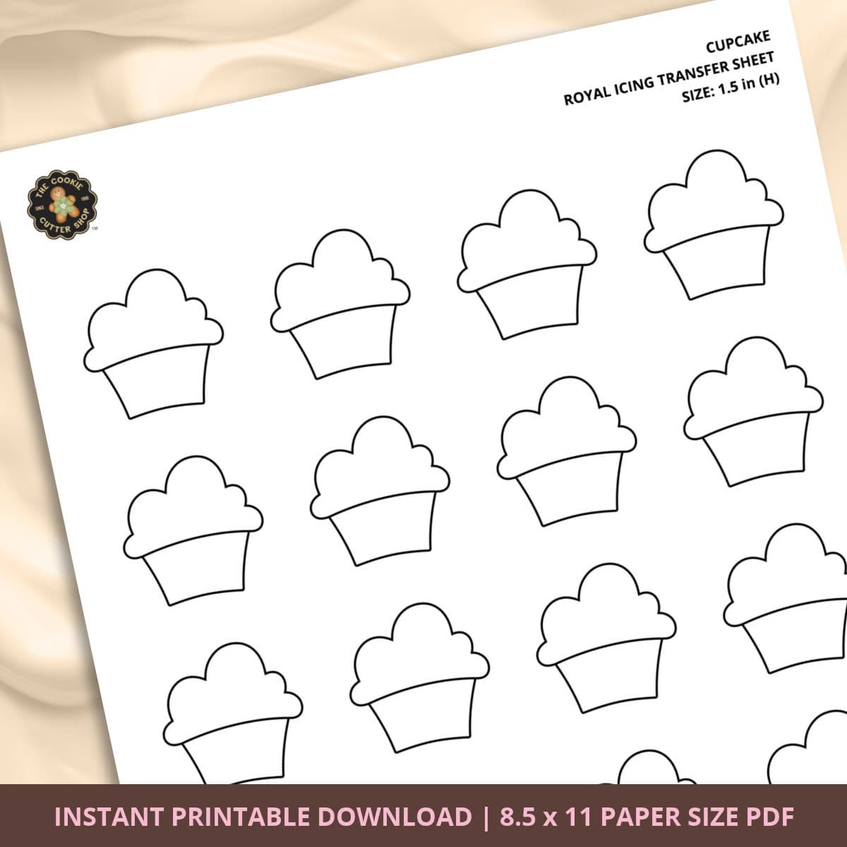 Cupcake Royal Icing Transfer (3 sizes) Digital Download - thumbnail 3