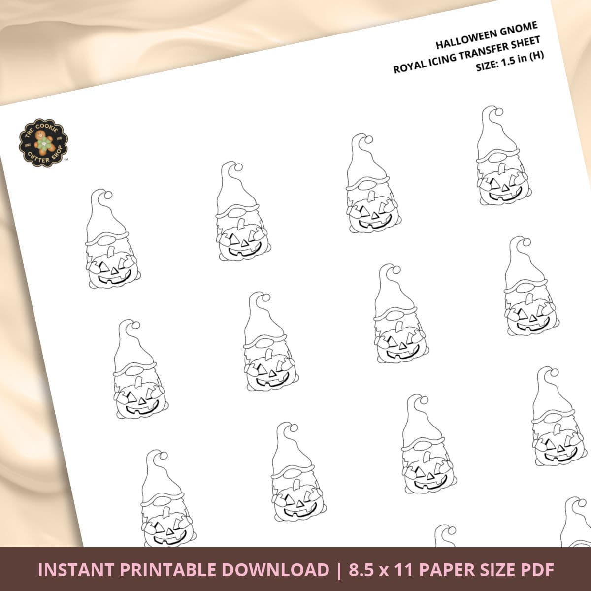 Halloween Gnome Royal Icing Transfer (3 sizes) Digital Download - thumbnail 2
