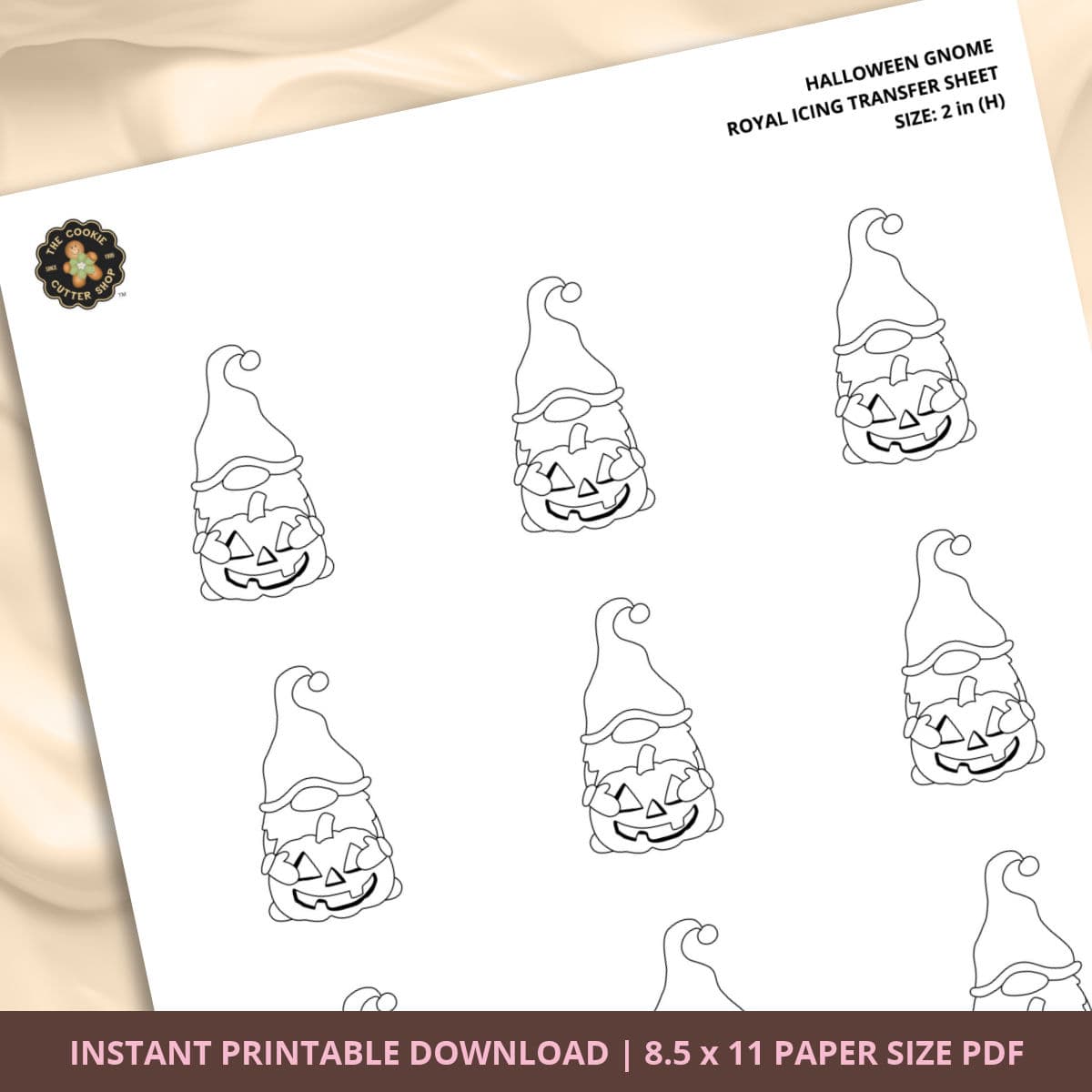 Halloween Gnome Royal Icing Transfer (3 sizes) Digital Download - thumbnail 3