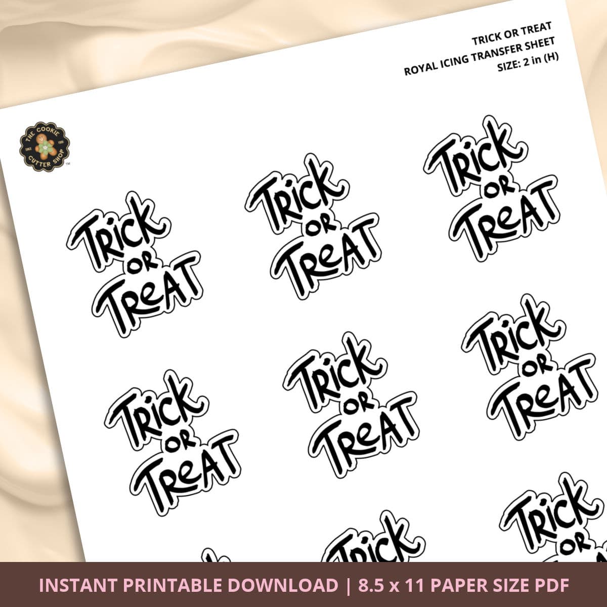 Trick or Treat Royal Icing Transfer (4 sizes) Digital Download - thumbnail 4