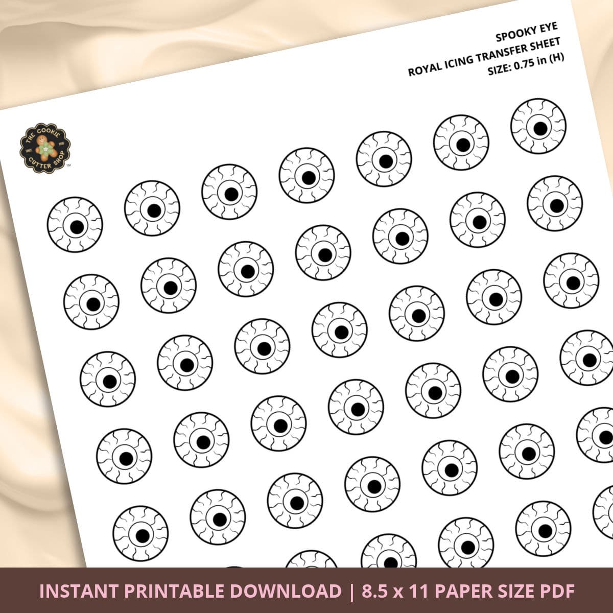 Spooky Eye Royal Icing Transfer (3 sizes) Digital Download - thumbnail 2
