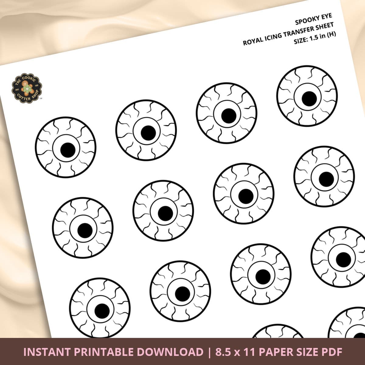 Spooky Eye Royal Icing Transfer (3 sizes) Digital Download - thumbnail 3