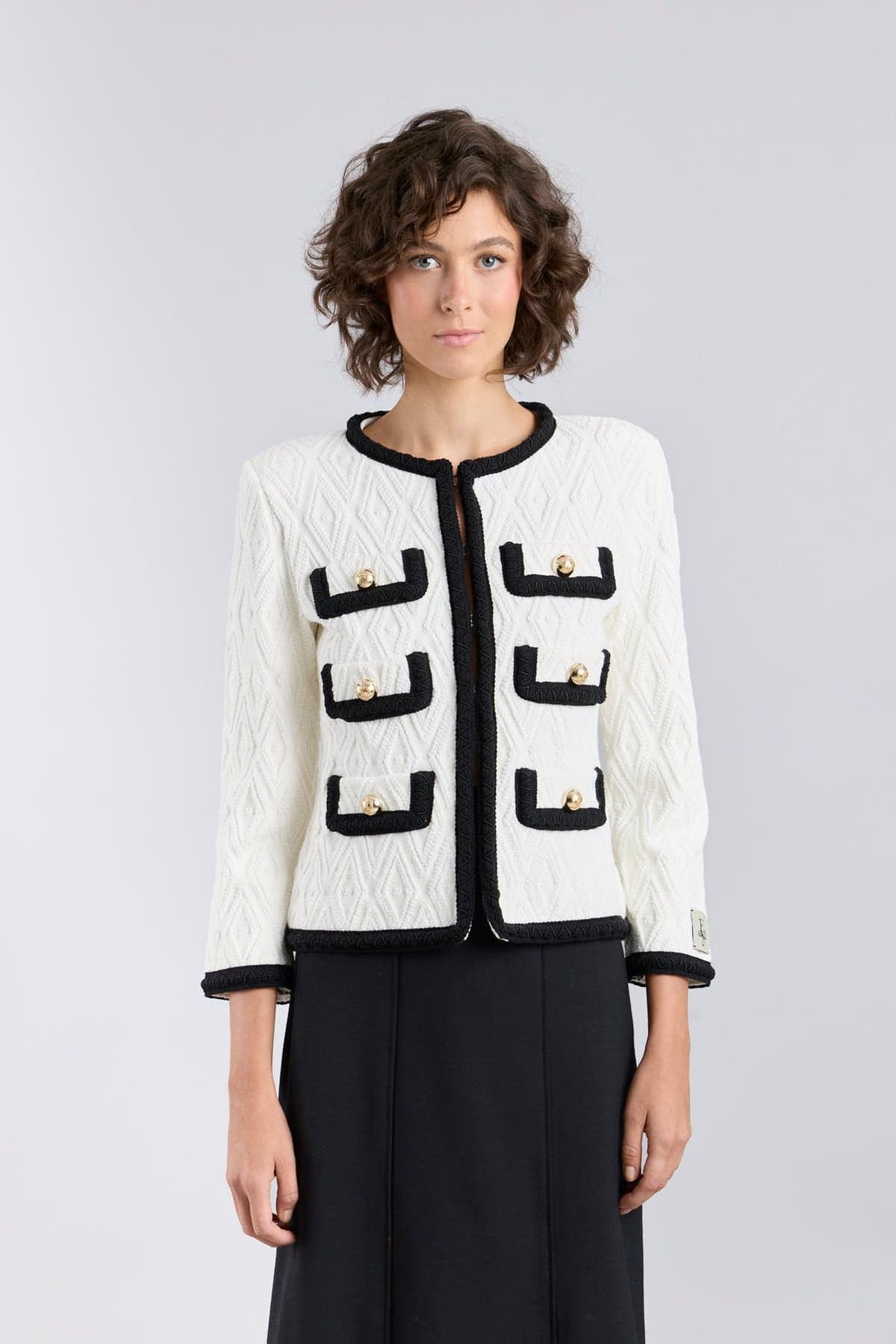 Chaqueta de Punto Bianca Bicolor Estructurada – Edición Limitada - thumbnail 8