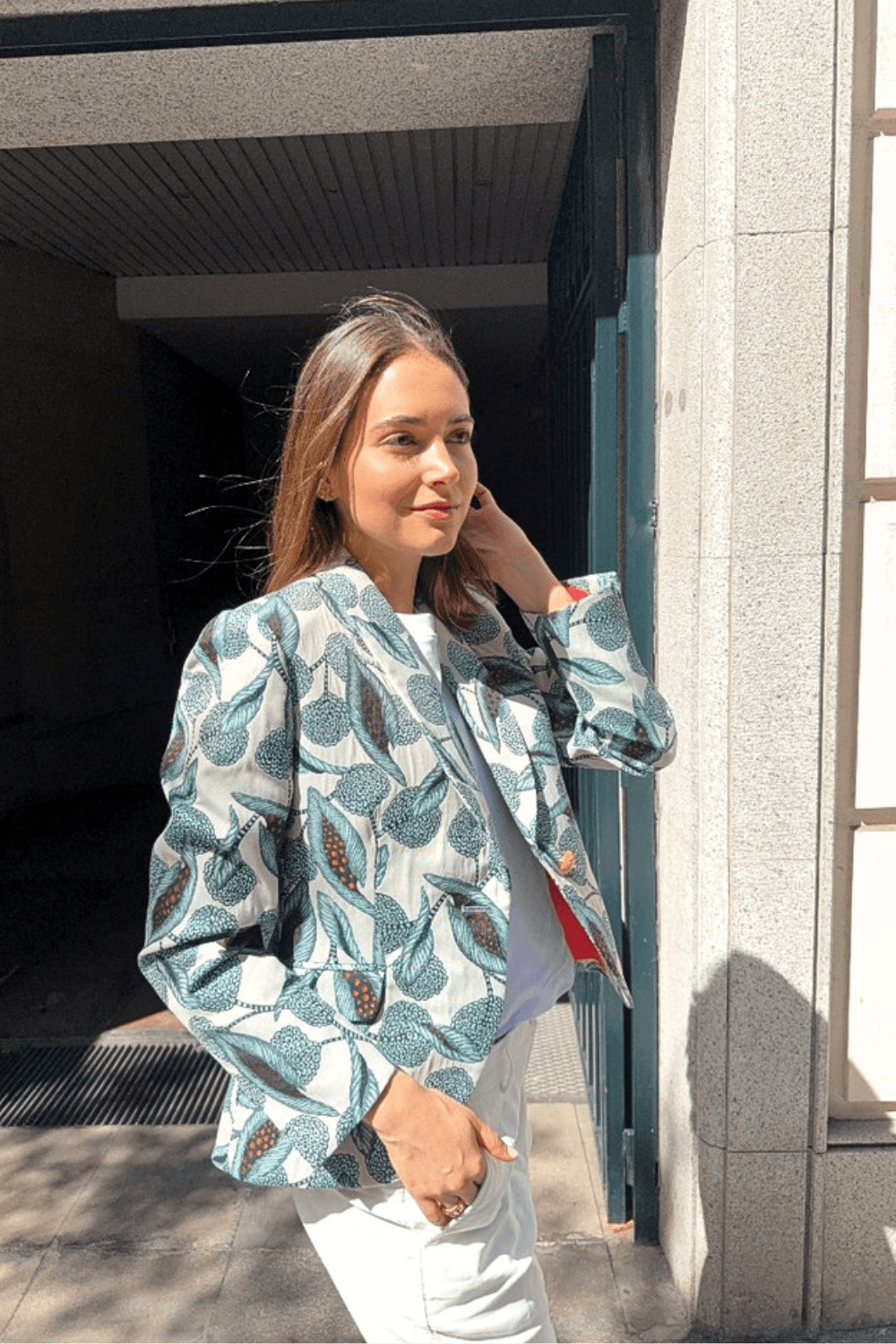 Blazer Gilberta con Estampado Azul - thumbnail 2