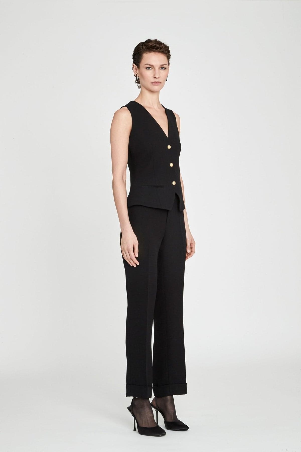 Chaleco Atelier Crepe Negro Intenso - thumbnail 5