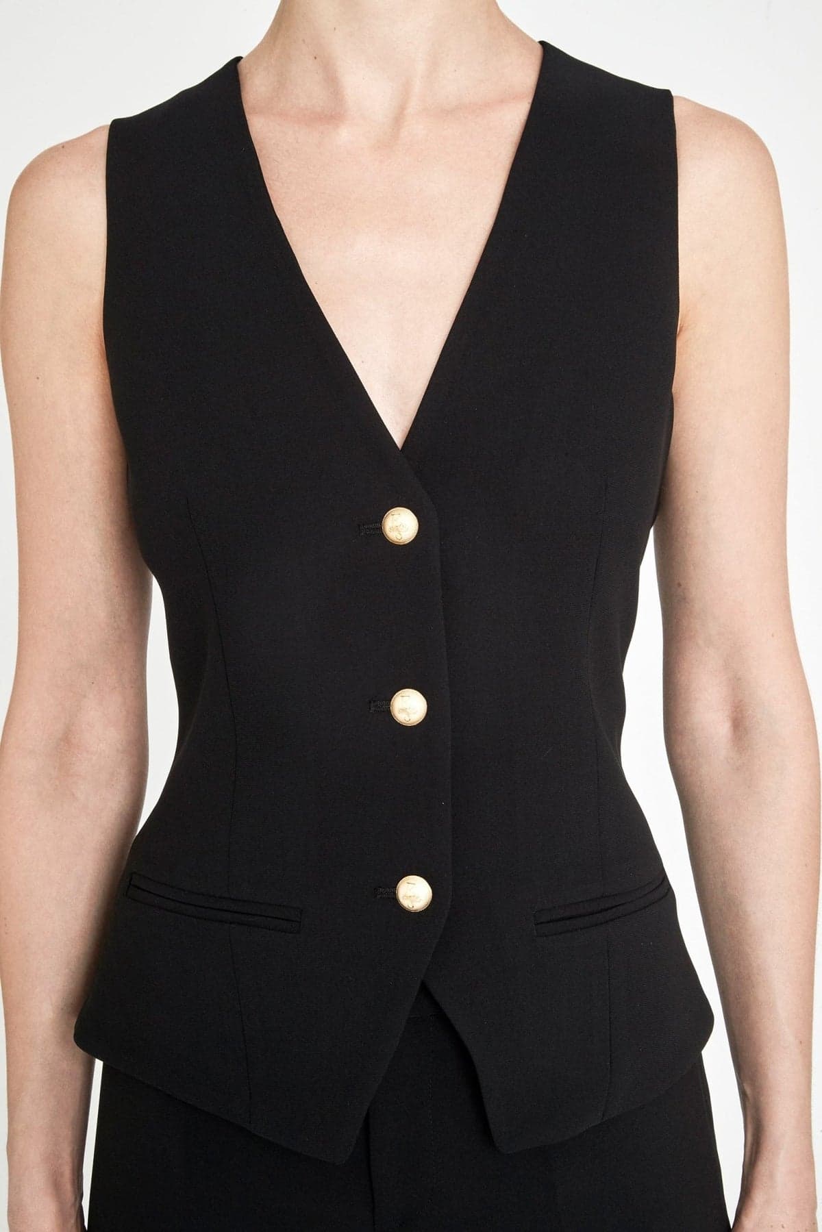 Chaleco Atelier Crepe Negro Intenso - thumbnail 3