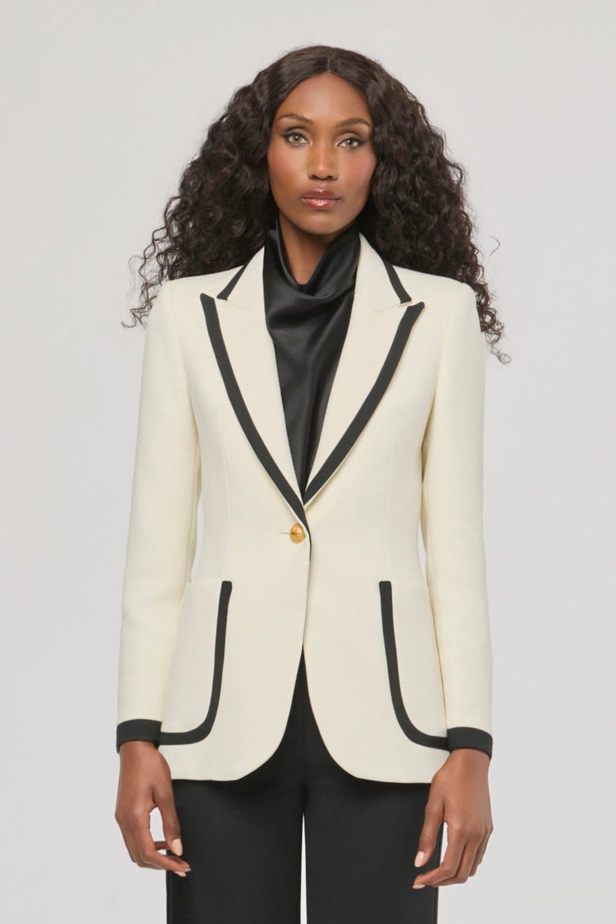 Blazer Laurent Blanco con Ribete Contraste