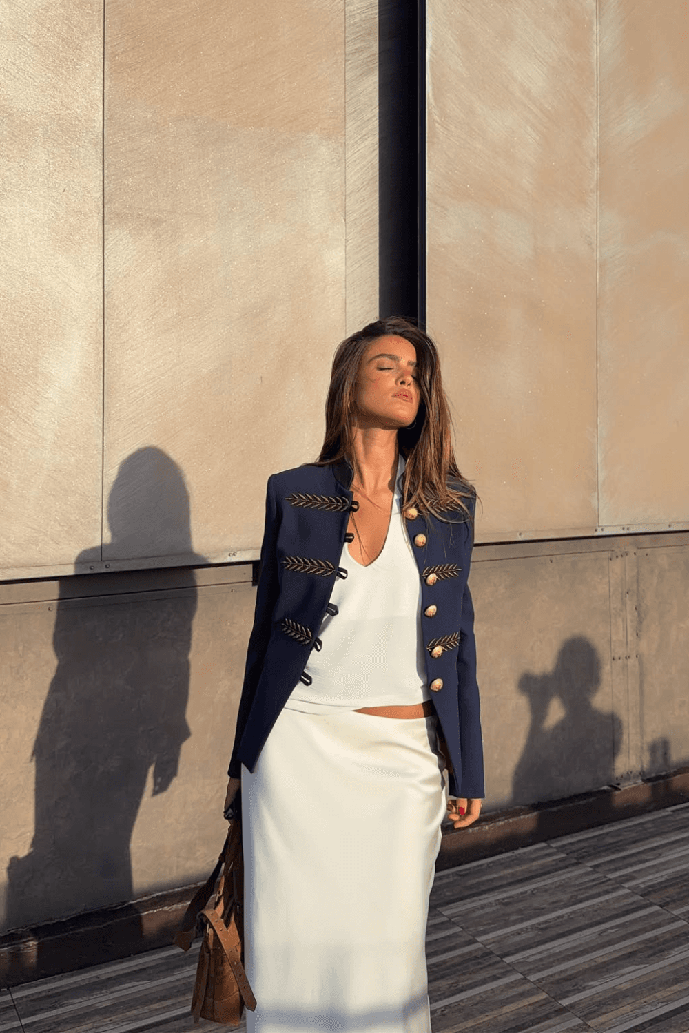 Renata Gold Embroidered Navy Short Blazer – Limited Edition - thumbnail 5