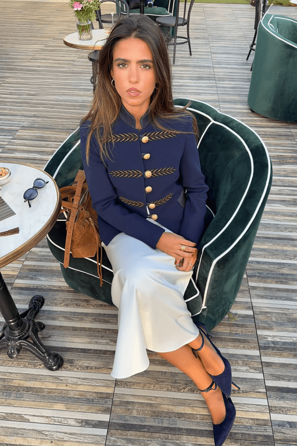 Renata Gold Embroidered Navy Short Blazer – Limited Edition - thumbnail 6