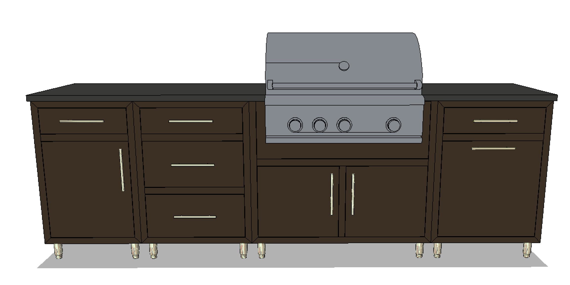 Challenger 9 Foot Straight Basic Custom Outdoor Kitchen