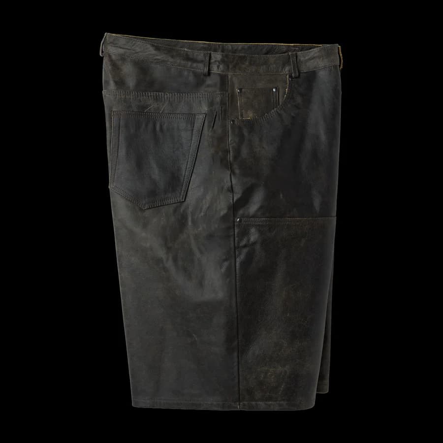 Gv Gallery RUSTED CHOCOLATE LEATHER SHORTS - thumbnail 2