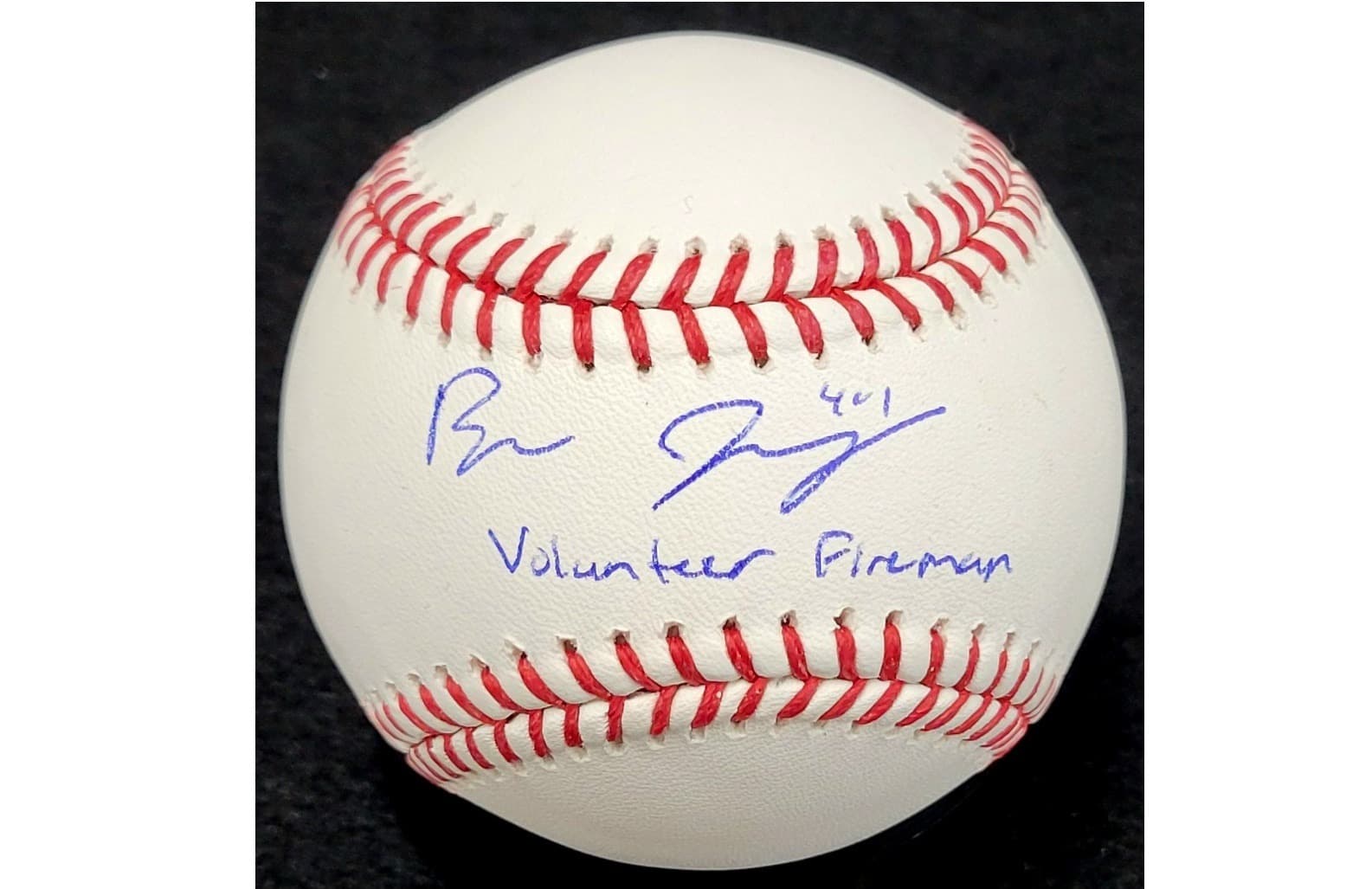 Ben Joyce “Volunteer Fireman” signed MLB Baseball autograph (Beckett Authenticated)