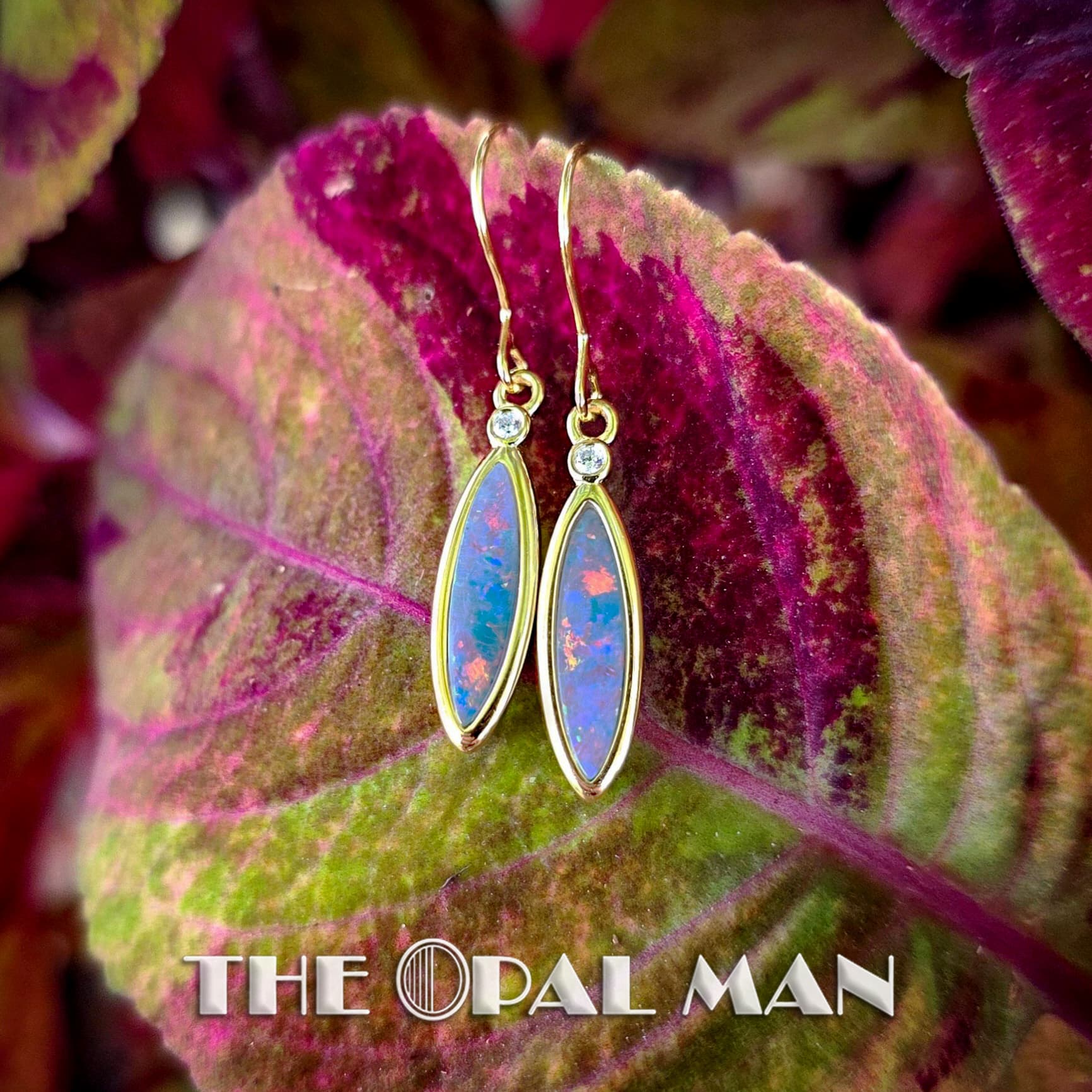 Autumn’s Luster Gold-Plated Sterling Silver Earrings With Australian Opal Doublets – 210-03992