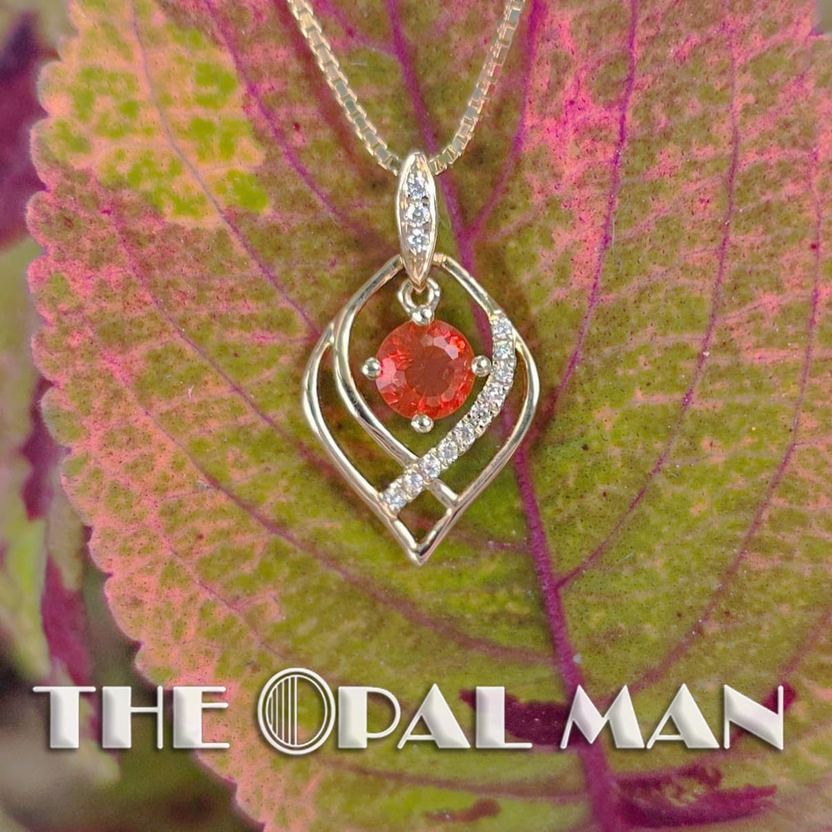 Autumn Blaze Mexican Fire Opal 14K Yellow Gold Pendant – 424-00487