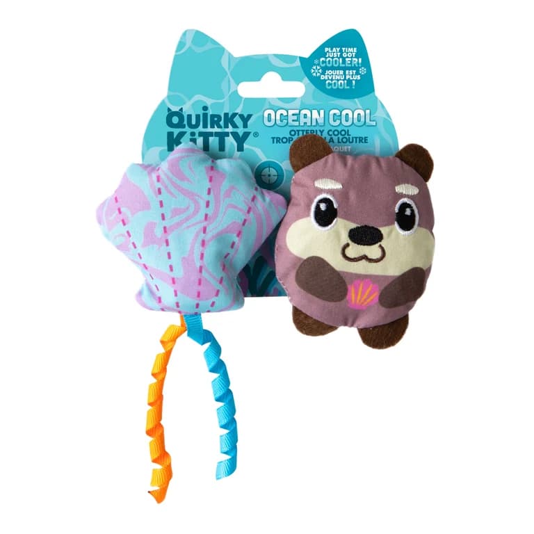 Quirky Kitty Ocean Cool Otterly Cool Catnip Filled Toy – 2 pk.
