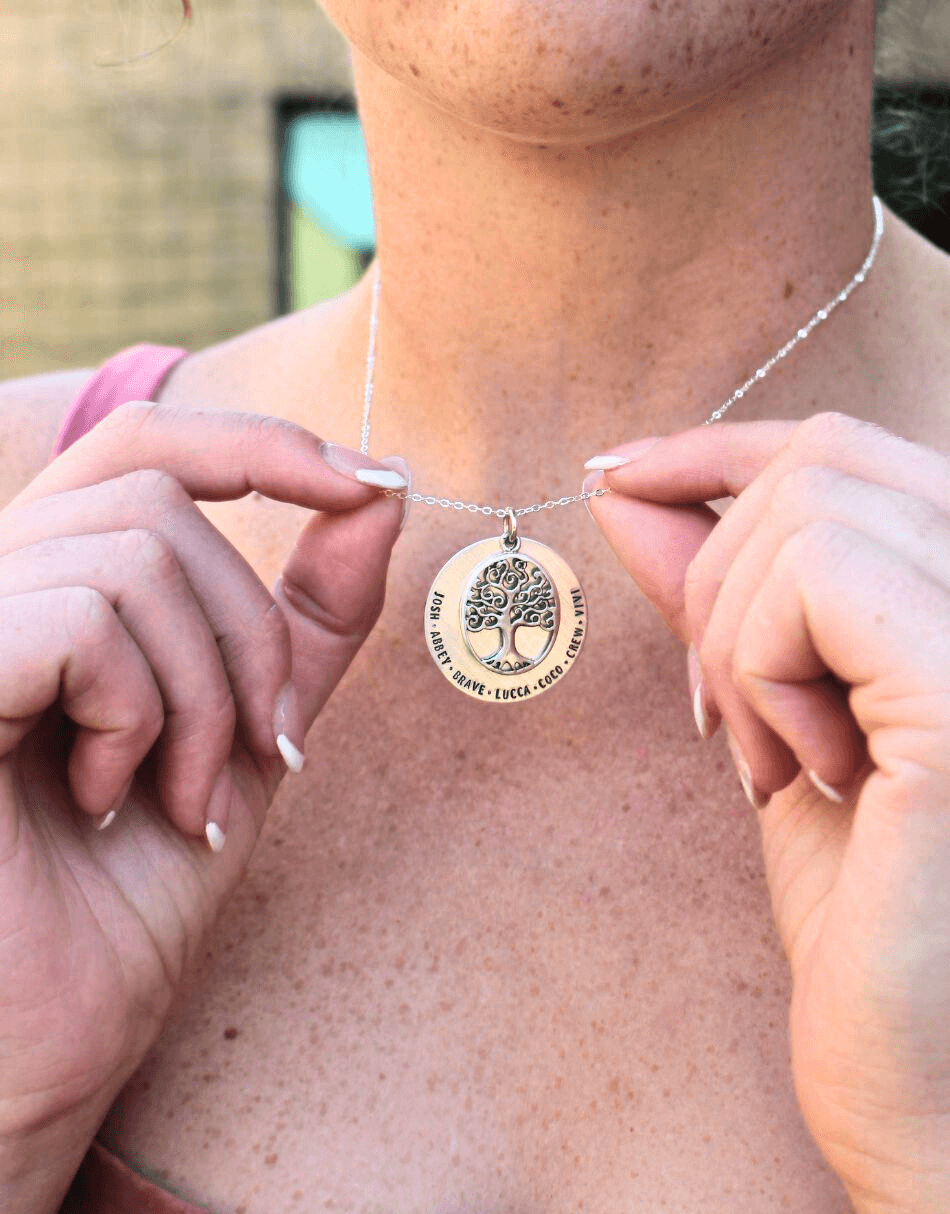 Family Tree Silver Name Necklace - thumbnail 3