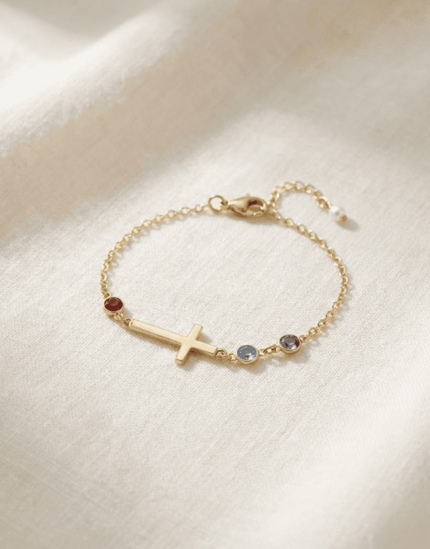 Golden Radiant Faith Birthstone Bracelet