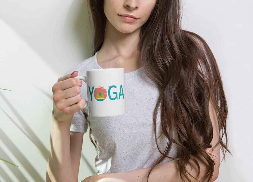Yoga Sunset Coffee Mug – Ceramic Coffee Cup For Yoga Lover - thumbnail 4