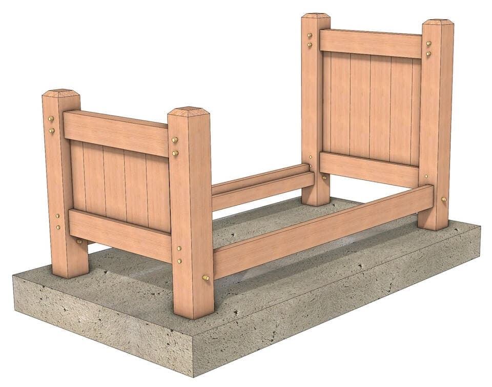 Twin Size Timber Frame Bed Plan - thumbnail 2