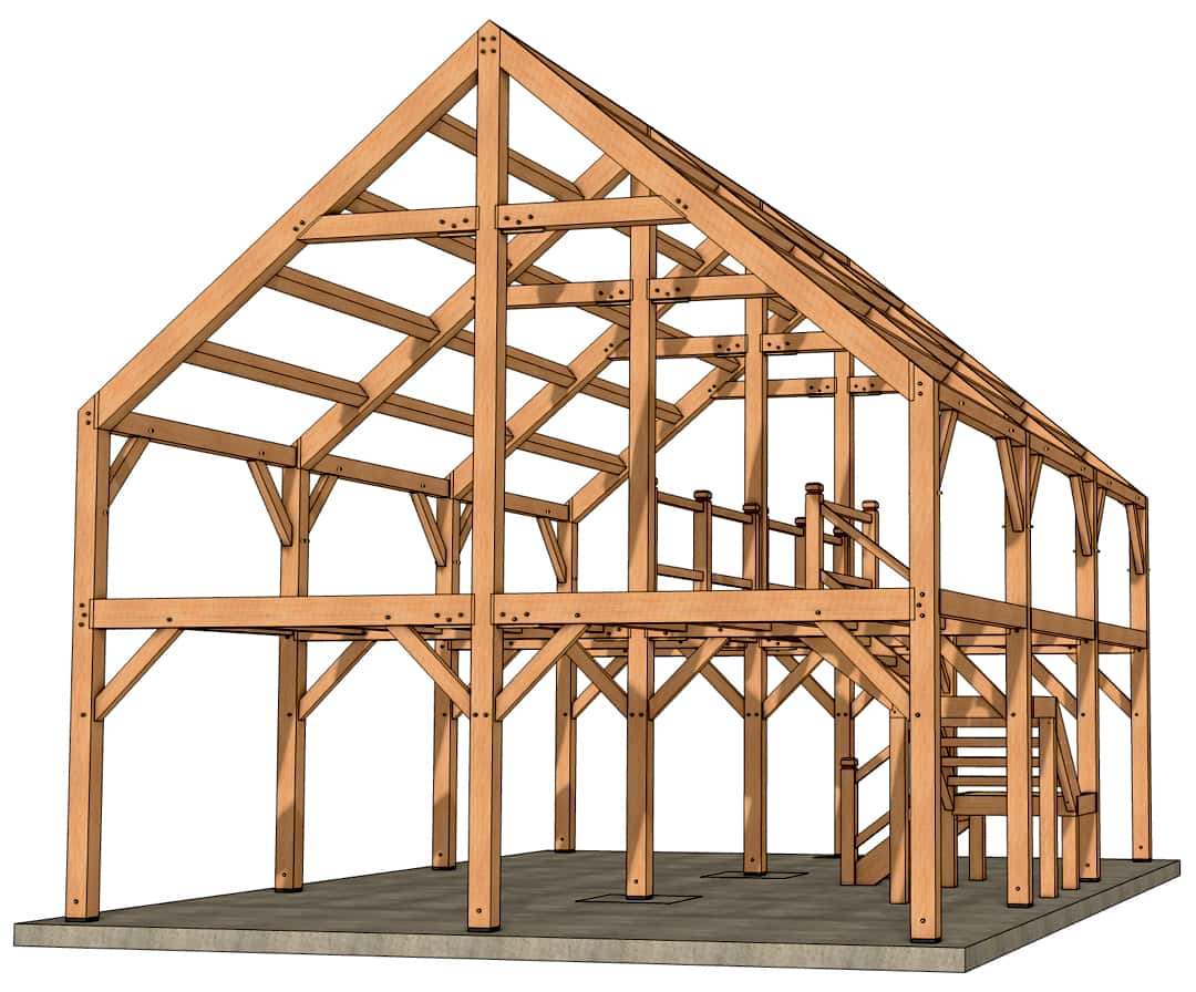 24×36 Timber Frame Barndominium Plan
