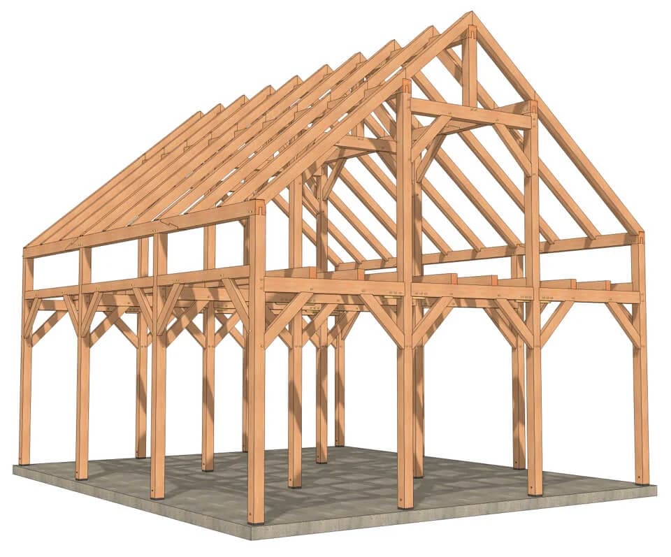 30×36 Heavy Timber Barn Plan