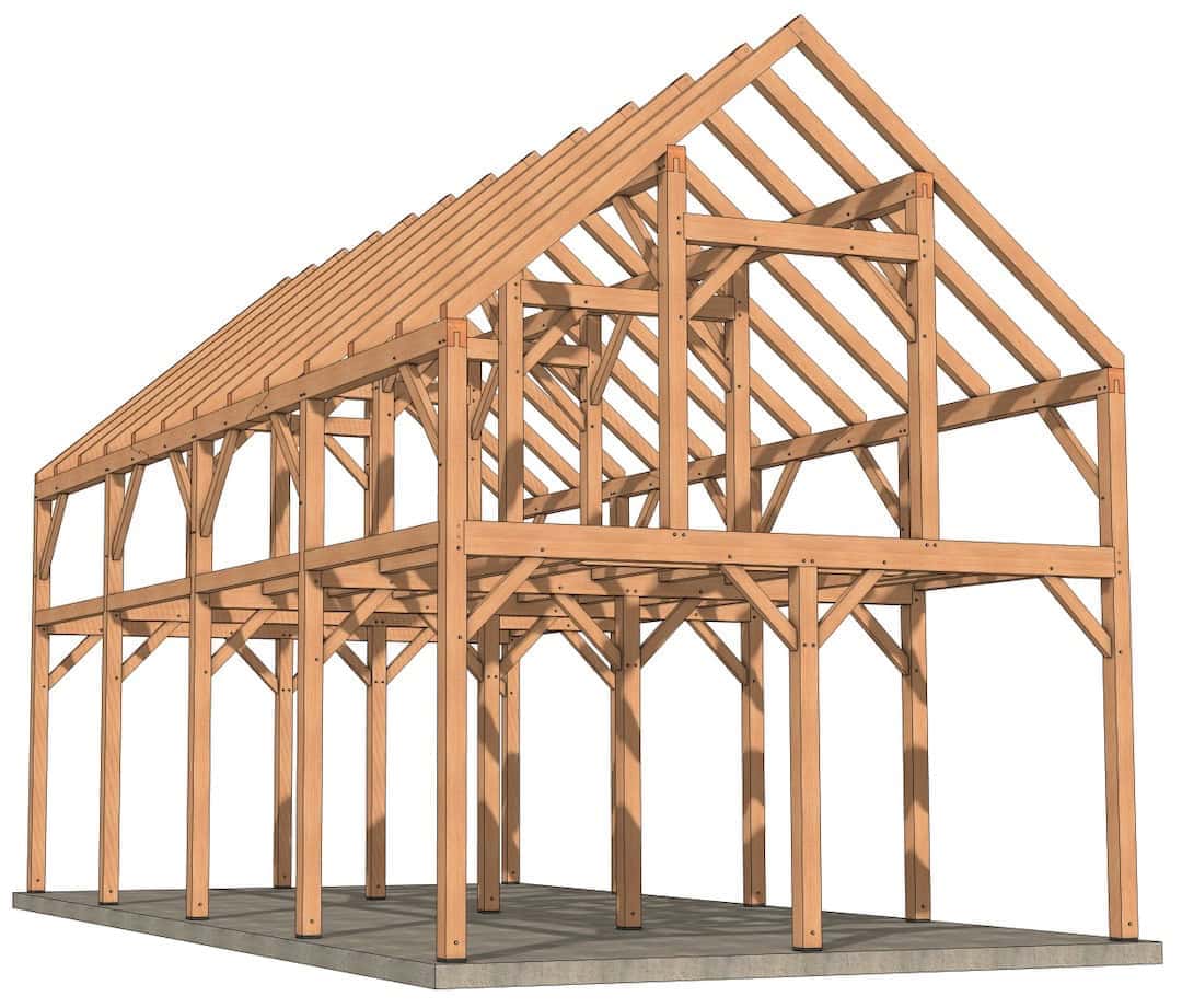 24×48 Timber Frame Barndominium Plan - thumbnail 4