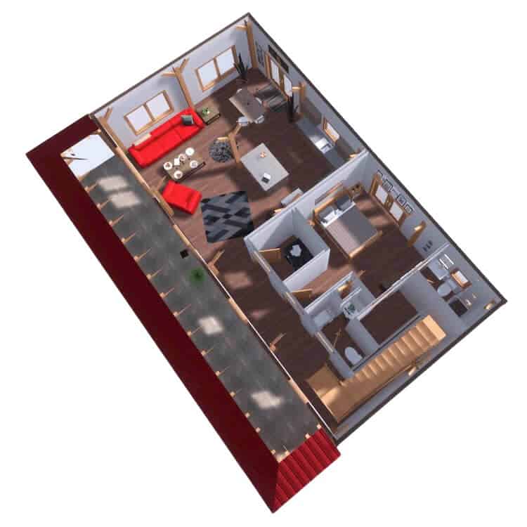 24×48 Timber Frame Barndominium Plan - thumbnail 3