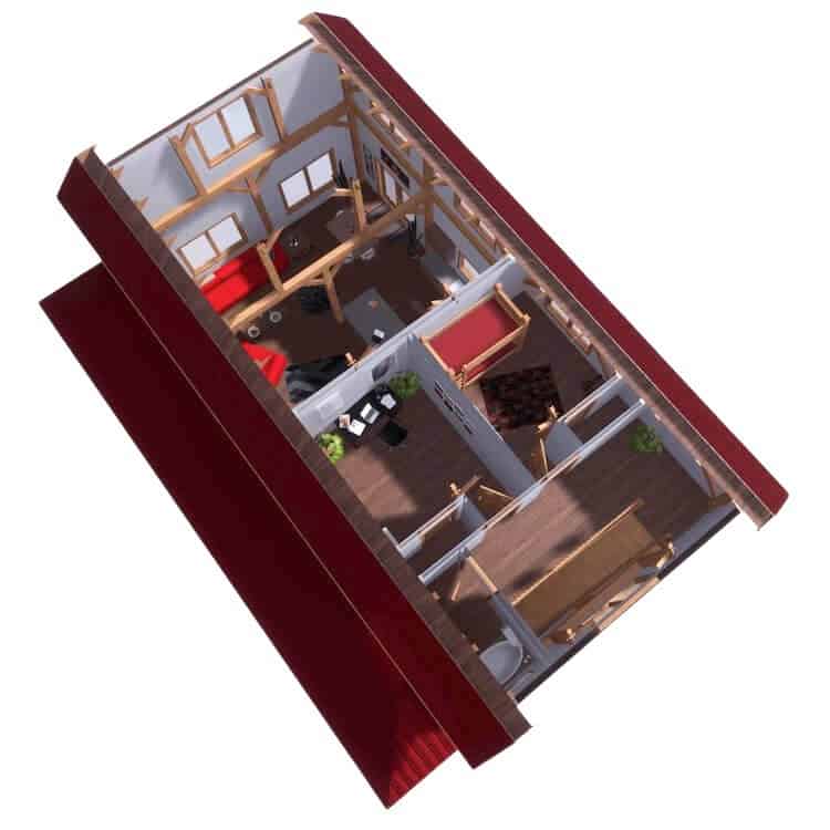 24×48 Timber Frame Barndominium Plan - thumbnail 2