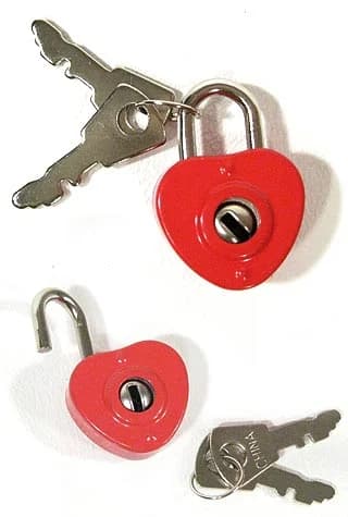 Tiny Red Heart Lock with Keys Tin Toy
