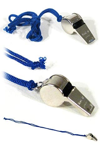 Referee Metal Whistle with Colored Cord