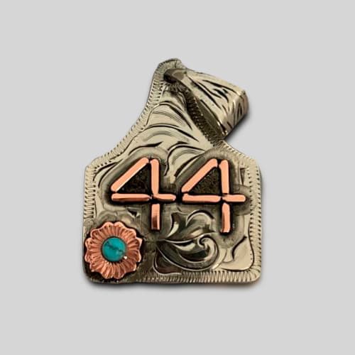 Pendant / Cow Tag – Custom Made – German silver – Hand Engraved - thumbnail 10