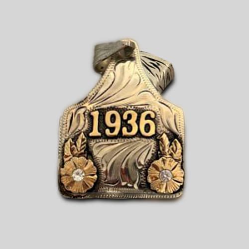 Pendant / Cow Tag – Custom Made – German silver – Hand Engraved - thumbnail 8