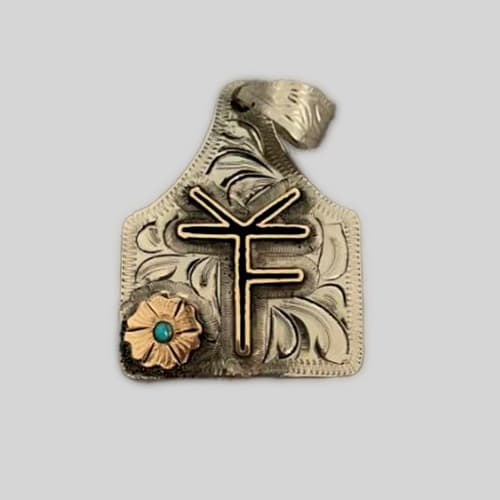Pendant / Cow Tag – Custom Made – German silver – Hand Engraved - thumbnail 6