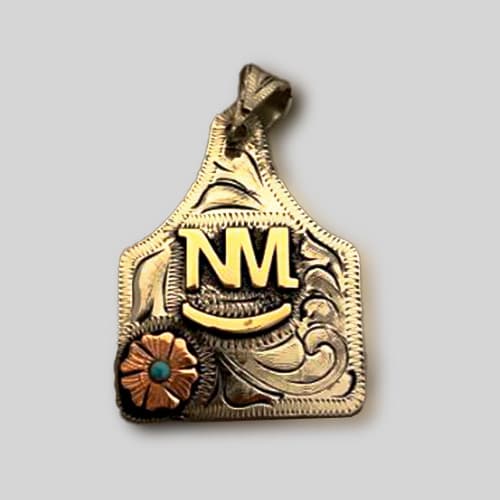 Pendant / Cow Tag – Custom Made – German silver – Hand Engraved - thumbnail 2
