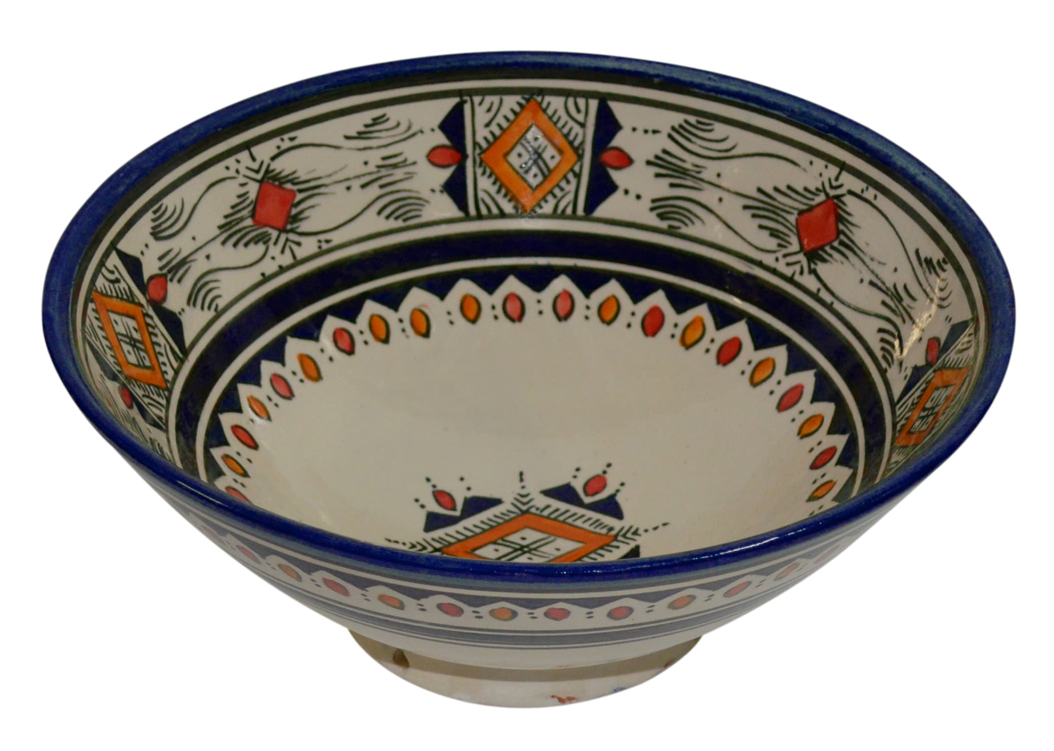 Berber Multicolored Handmade Serving Bowl 12 inches Large