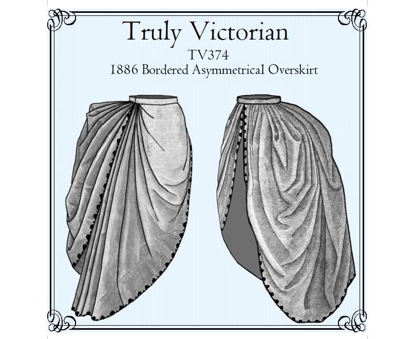 TV374 – 1886 Bordered Asymmetrical Overskirt