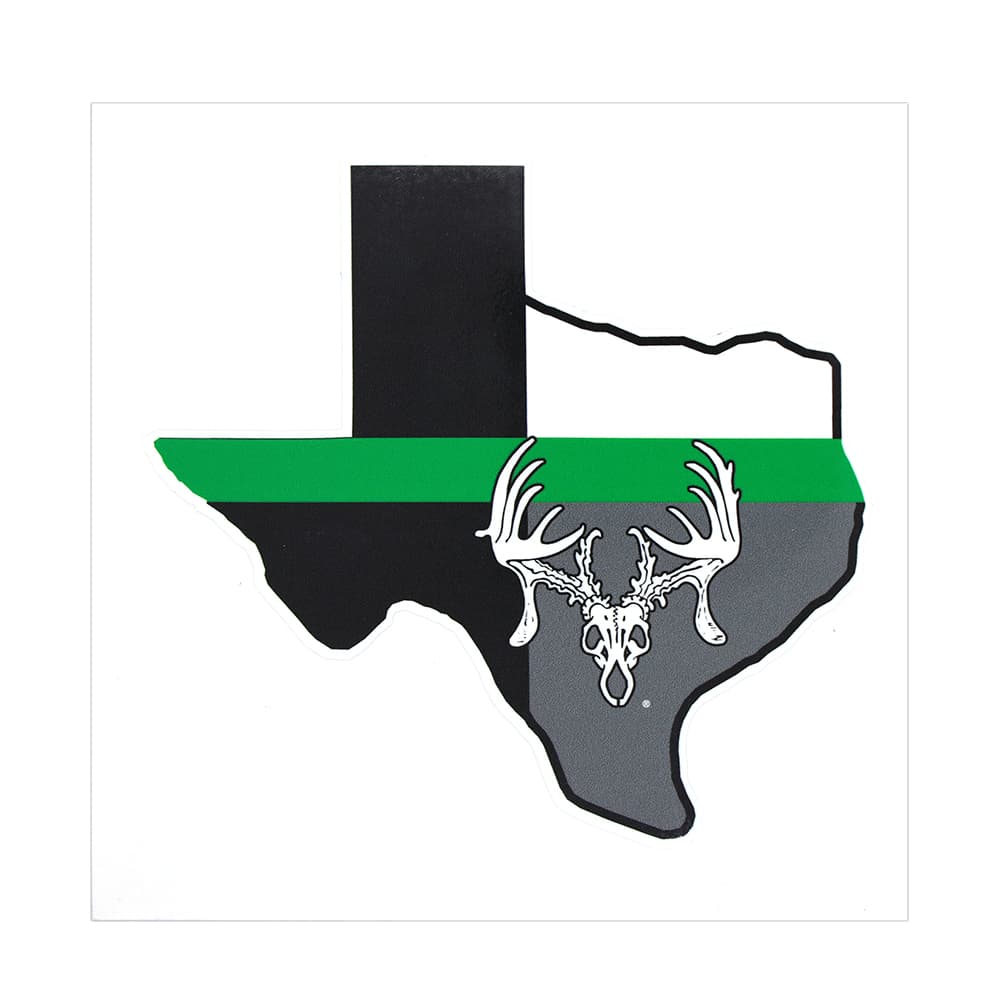 5″ Thin Green Line Skull Decal