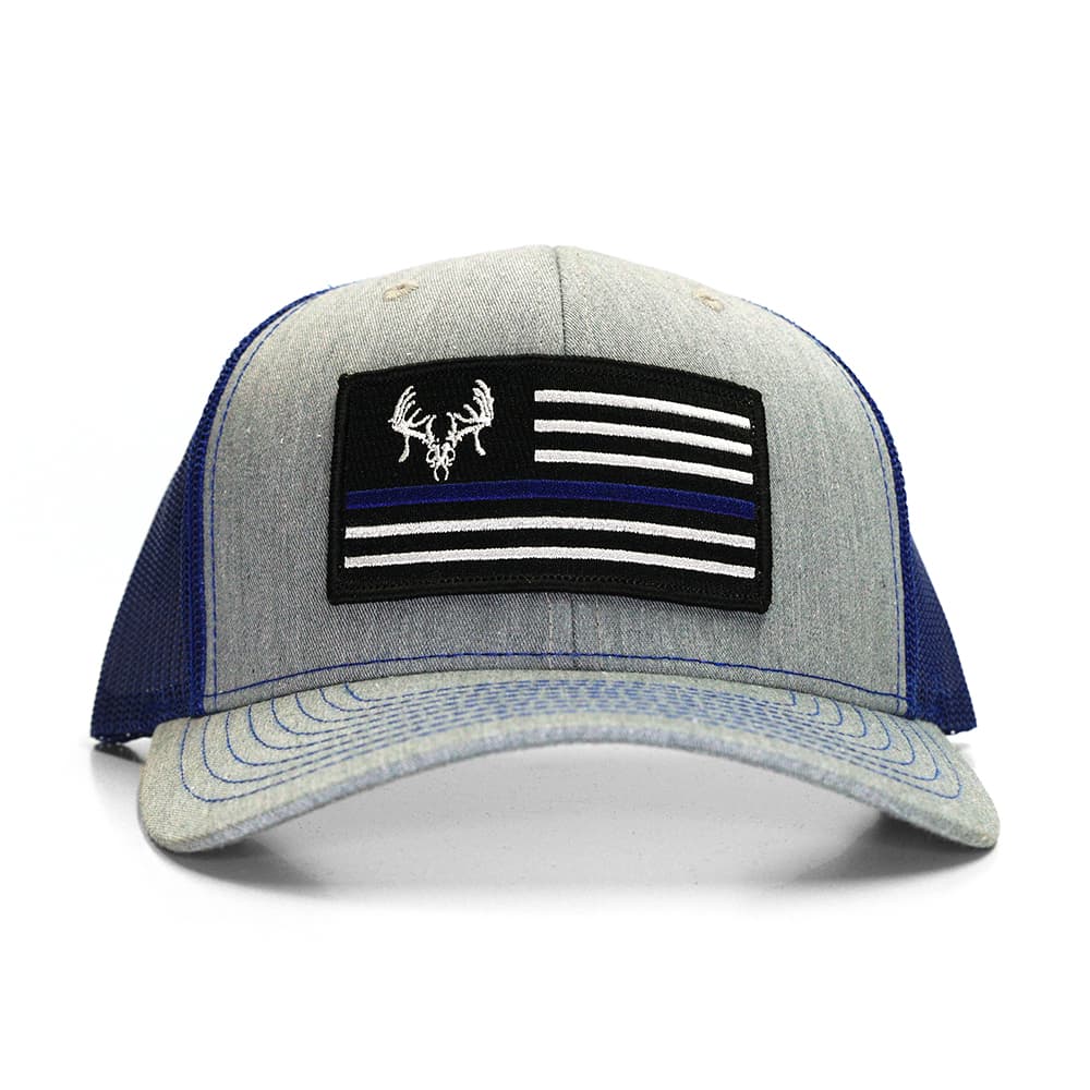TTHA Flag Patch Thin Blue Line Cap – Grey/Blue